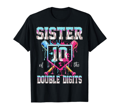 Sister Double Digits 10Th Birthday T-Shirt - Aesthetic Graphic Unisex - T-Shirt, Sweatshirt, Hoodie