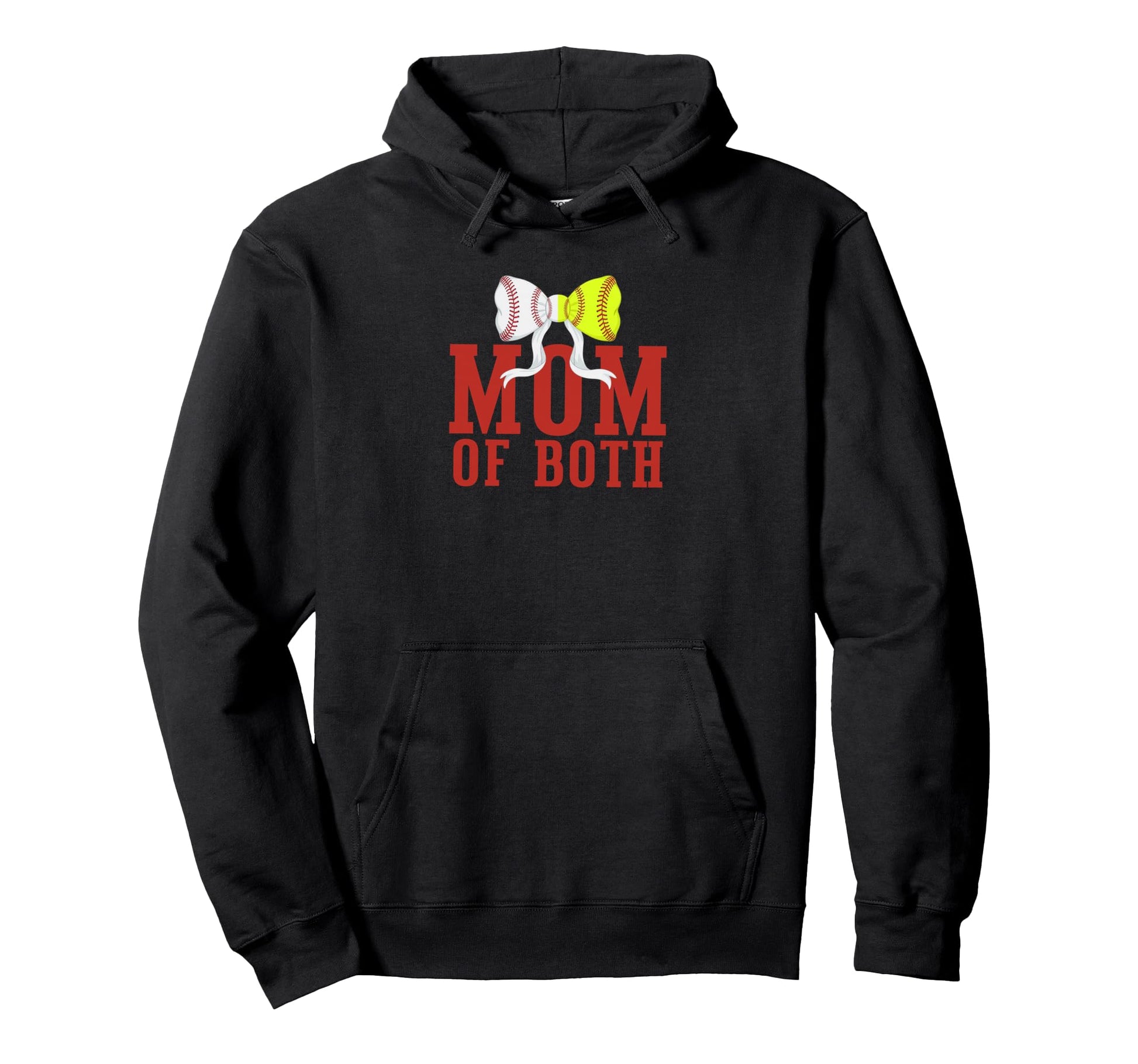 Mom Both Baseball Softball Sports Parent Hoodie - Trendy Graphic Men Women - T-Shirt, Sweatshirt, Hoodie