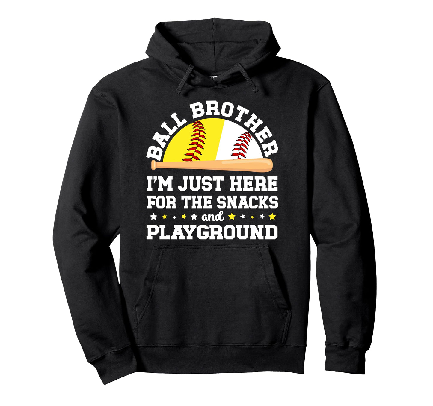 Ball Brother Funny Softball Baseball Hoodie - Minimalist Print Unisex - T-Shirt, Sweatshirt, Hoodie