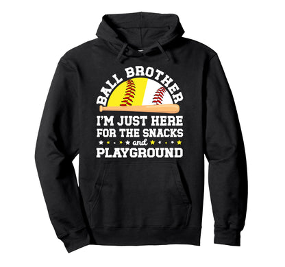 Ball Brother Funny Softball Baseball Hoodie - Minimalist Print Unisex - T-Shirt, Sweatshirt, Hoodie