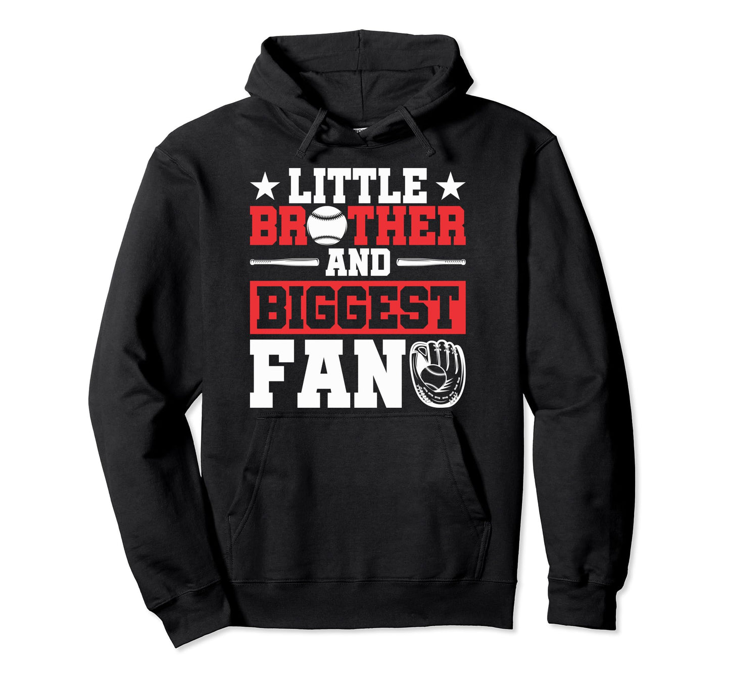 Little Brother And Biggest Fan Baseball Hoodie - Custom Art Print Unisex - T-Shirt, Sweatshirt, Hoodie