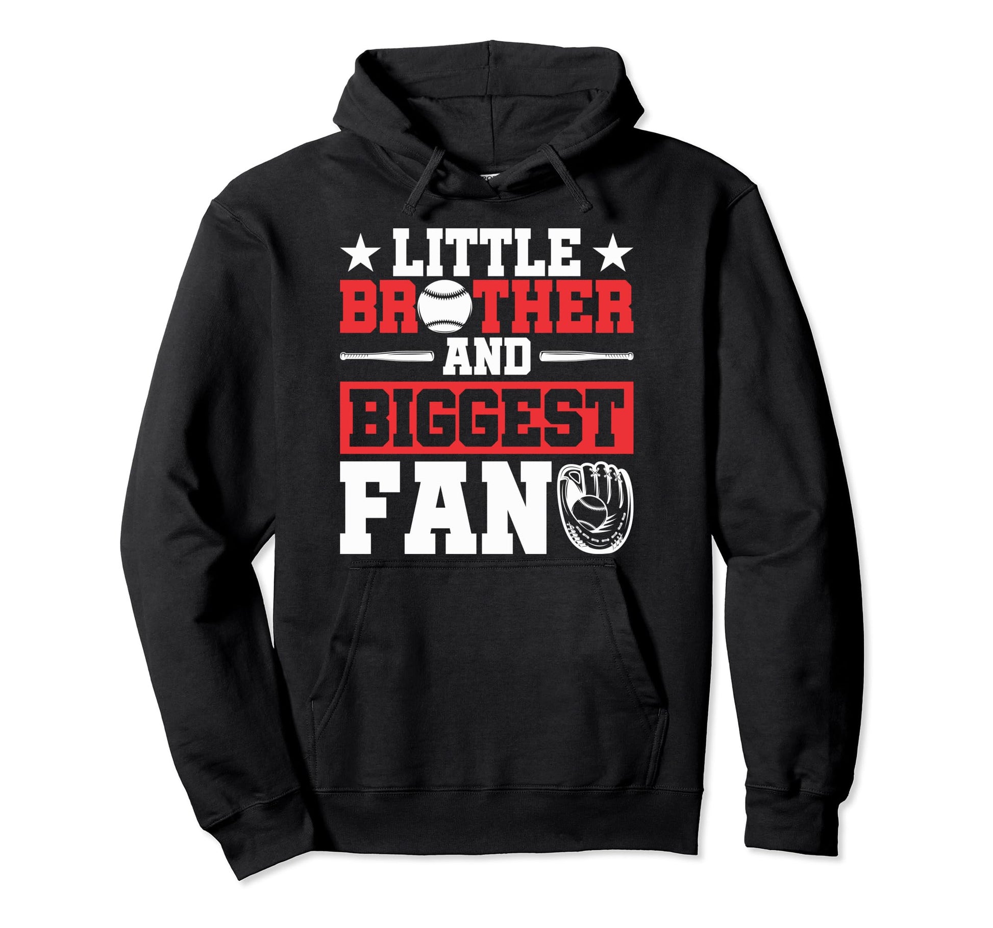 Little Brother And Biggest Fan Baseball Hoodie - Custom Art Print Unisex - T-Shirt, Sweatshirt, Hoodie