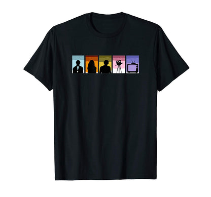 Person Camera Tv Rainbow Silhouette Meme T-Shirt - Unique Graphic Unisex - T-Shirt, Sweatshirt, Hoodie