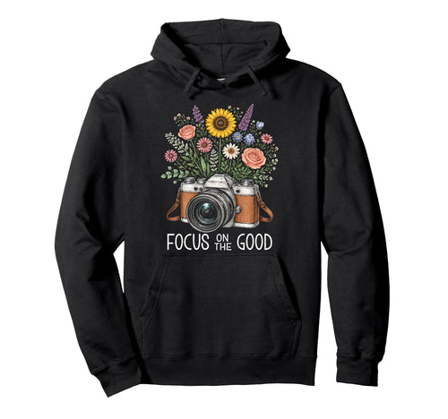 Photographer Focus Good Floral Camera Hoodie - Unique Graphic for Adults - T-Shirt, Sweatshirt, Hoodie