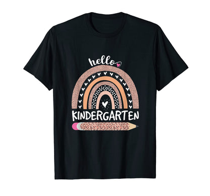 Hello Kindergarten Rainbow Teachers T-Shirt - Graphic Print Men Women - T-Shirt, Sweatshirt, Hoodie