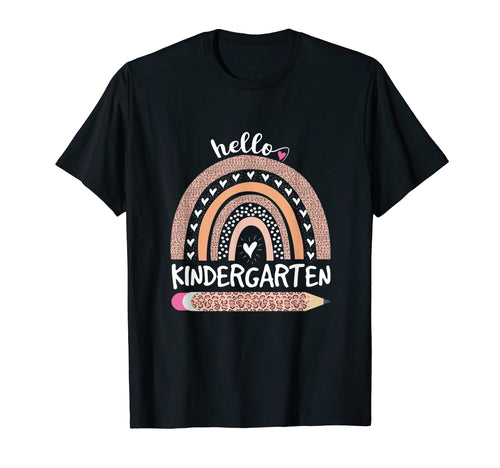 Hello Kindergarten Rainbow Teachers T-Shirt - Graphic Print Men Women - T-Shirt, Sweatshirt, Hoodie