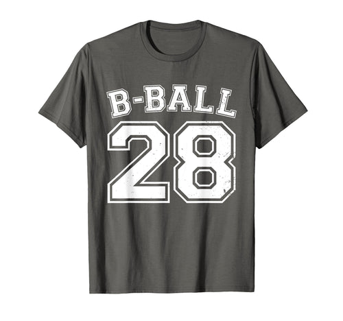 B Ball Basketball Player Number 28 T-Shirt - Unique Graphic for Adults - T-Shirt, Sweatshirt, Hoodie