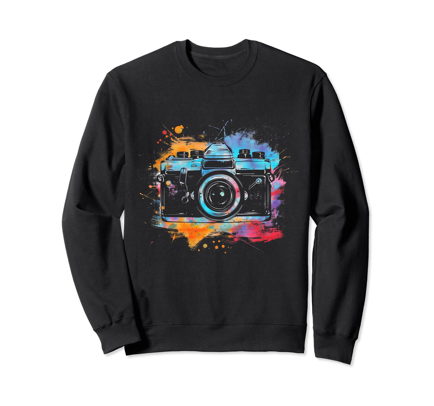 Camera Photography Watercolor Art Sweatshirt - Custom Art Print Men Women - T-Shirt, Sweatshirt, Hoodie