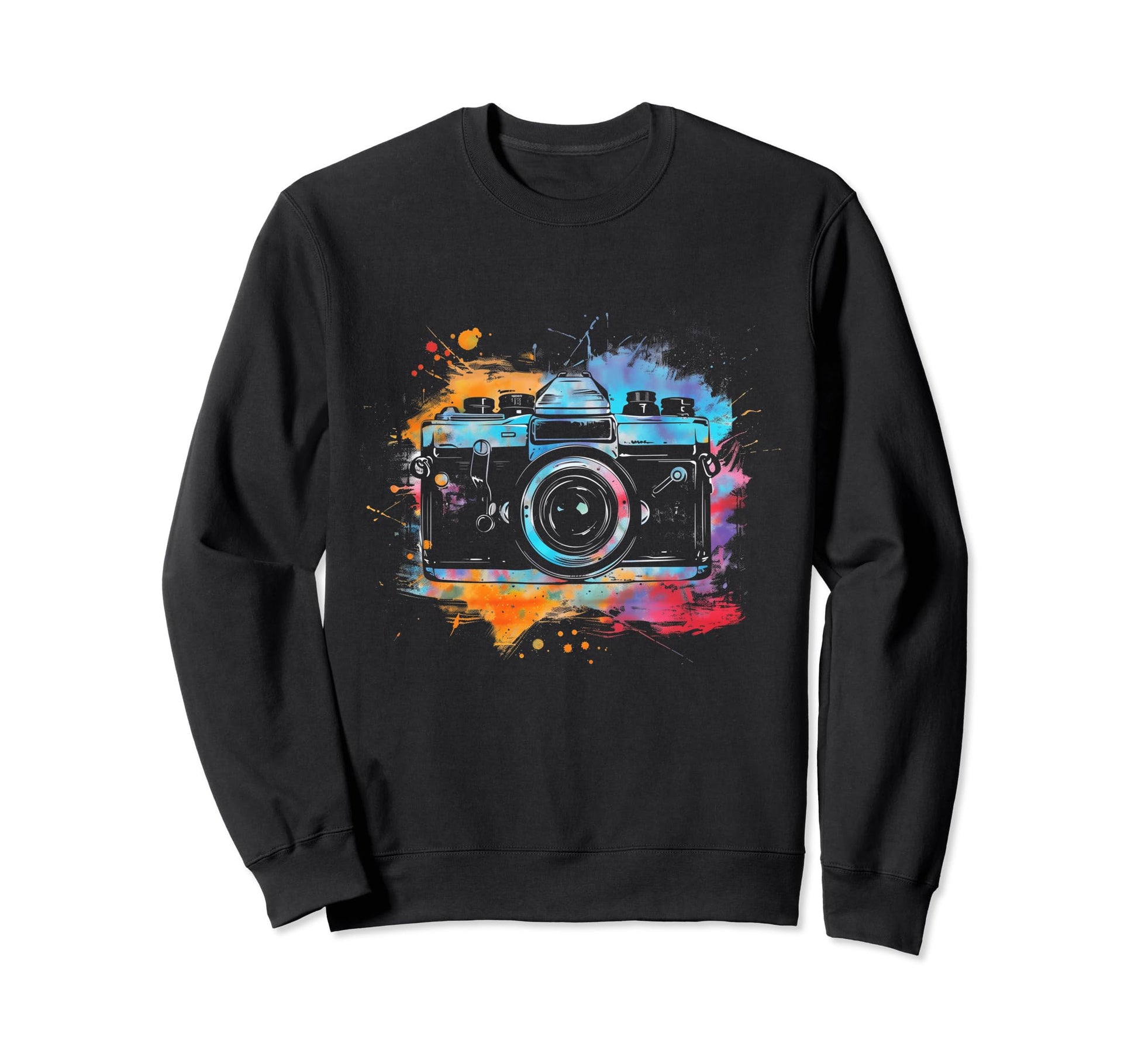 Camera Photography Watercolor Art Sweatshirt - Custom Art Print Men Women - T-Shirt, Sweatshirt, Hoodie