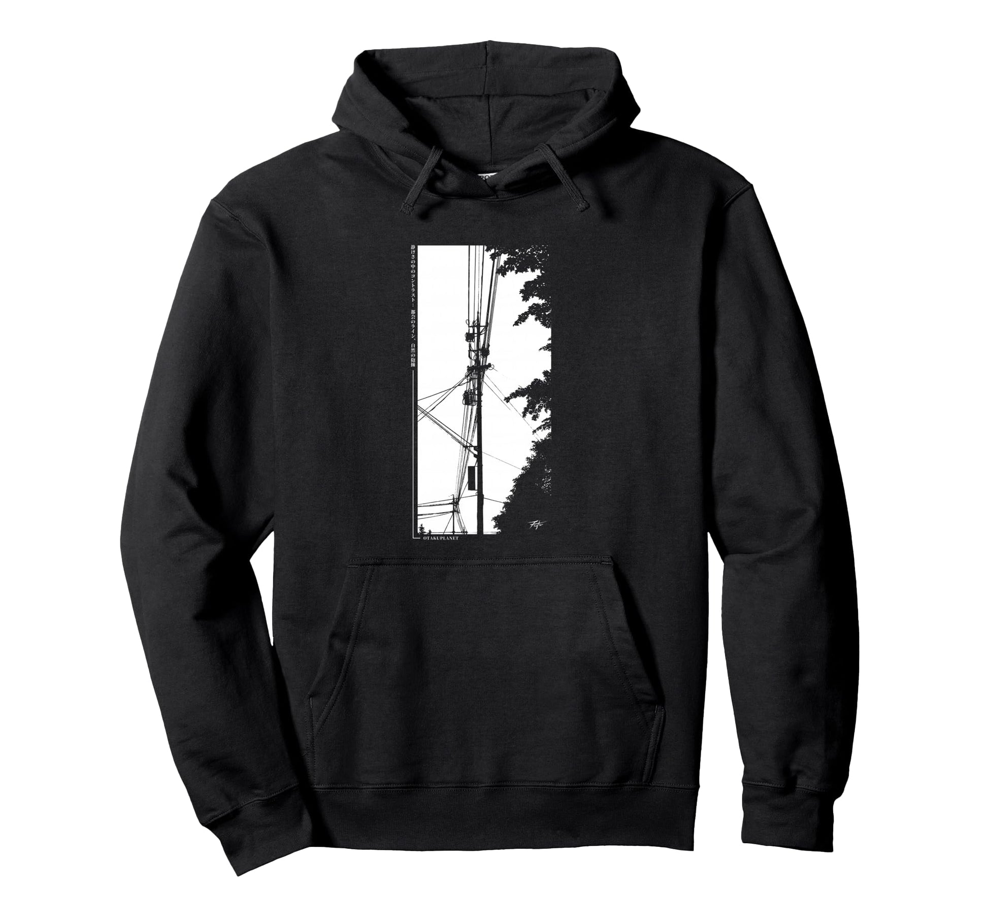 Electricity Pole Japanese Anime Hoodie - Casual Everyday Wear for Adults - T-Shirt, Sweatshirt, Hoodie
