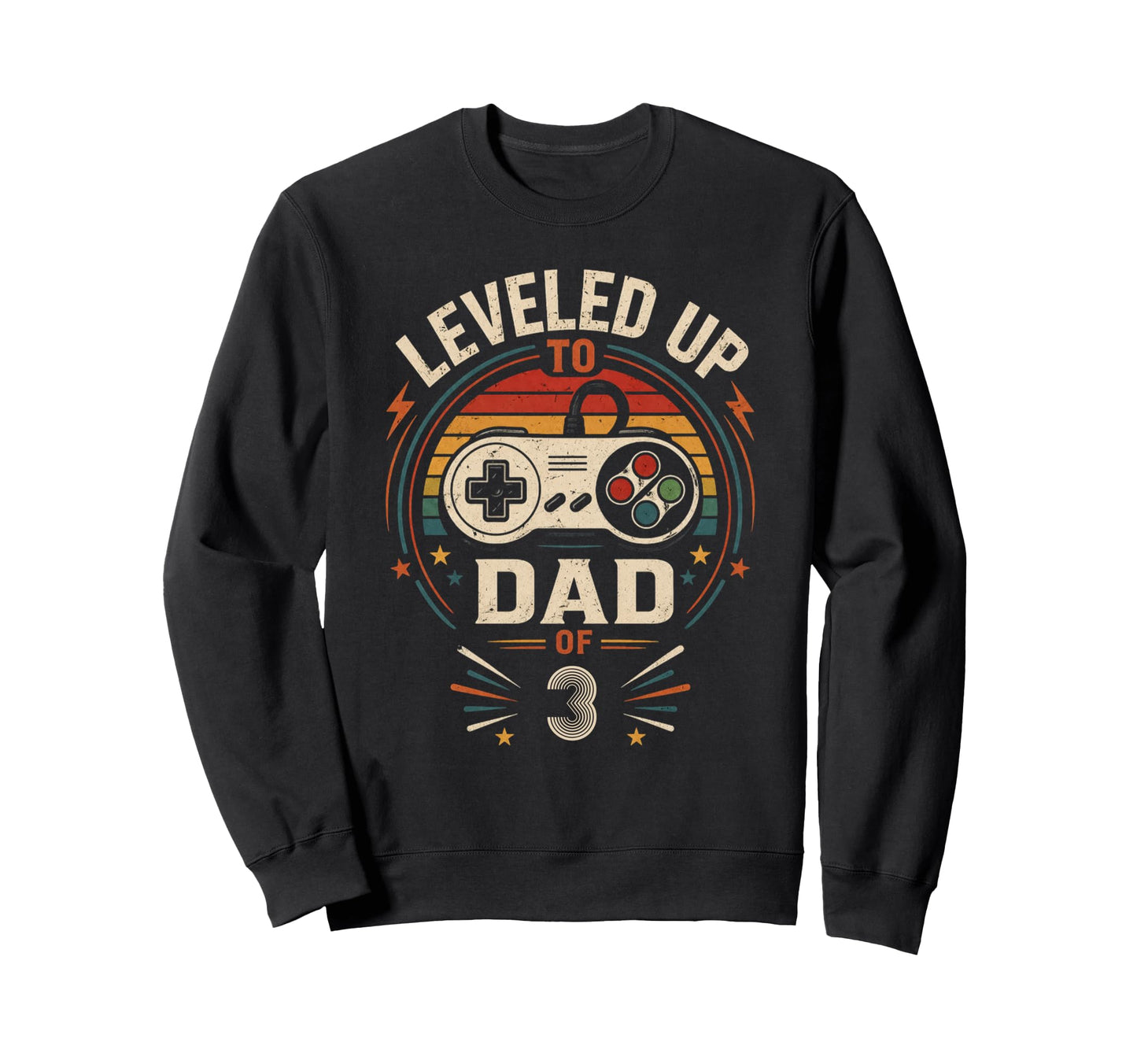 Funny Leveled Up To Dad 3 Gamers Sweatshirt - Minimalist Print Men Women - T-Shirt, Sweatshirt, Hoodie