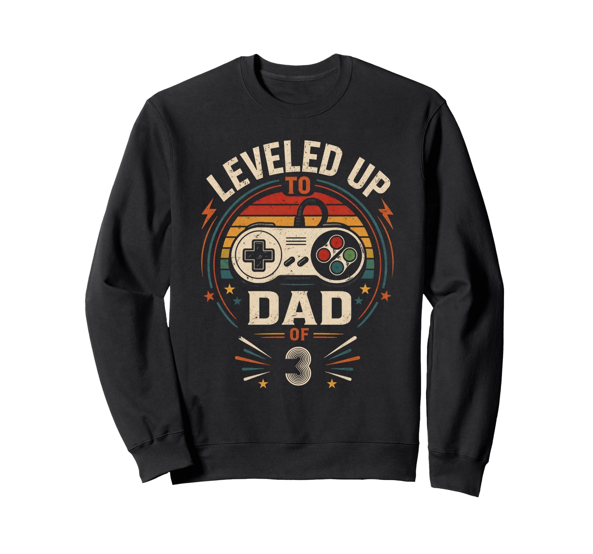 Funny Leveled Up To Dad 3 Gamers Sweatshirt - Minimalist Print Men Women - T-Shirt, Sweatshirt, Hoodie