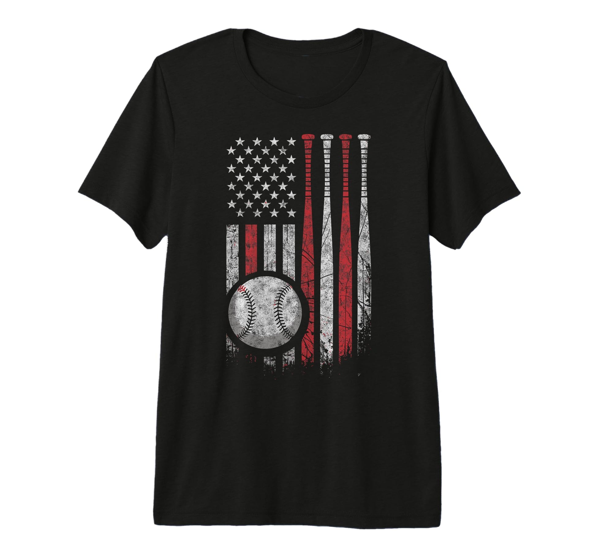 Baseball Us Flag Baseball Lover Dad Player T-Shirt - Unique Graphic Unisex - T-Shirt, Sweatshirt, Hoodie