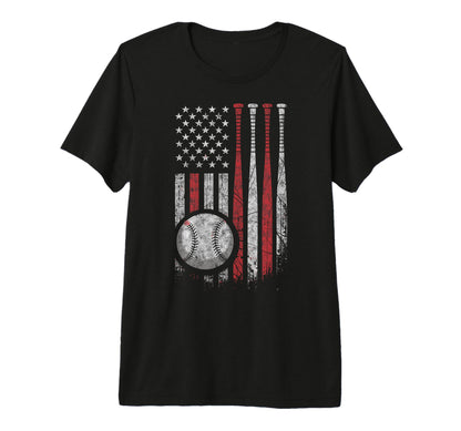 Baseball Us Flag Baseball Lover Dad Player T-Shirt - Unique Graphic Unisex - T-Shirt, Sweatshirt, Hoodie