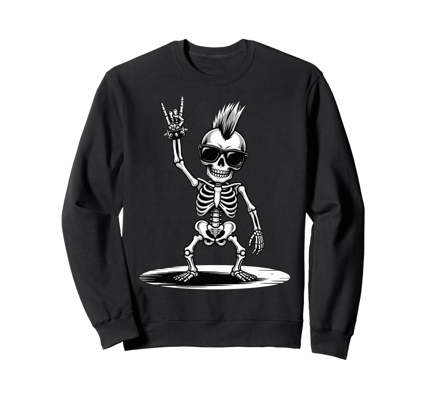 Funny Skeleton Loving Rock And Roll Sweatshirt - Unique Graphic for Adults - T-Shirt, Sweatshirt, Hoodie