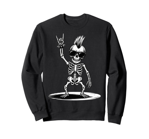 Funny Skeleton Loving Rock And Roll Sweatshirt - Unique Graphic for Adults - T-Shirt, Sweatshirt, Hoodie