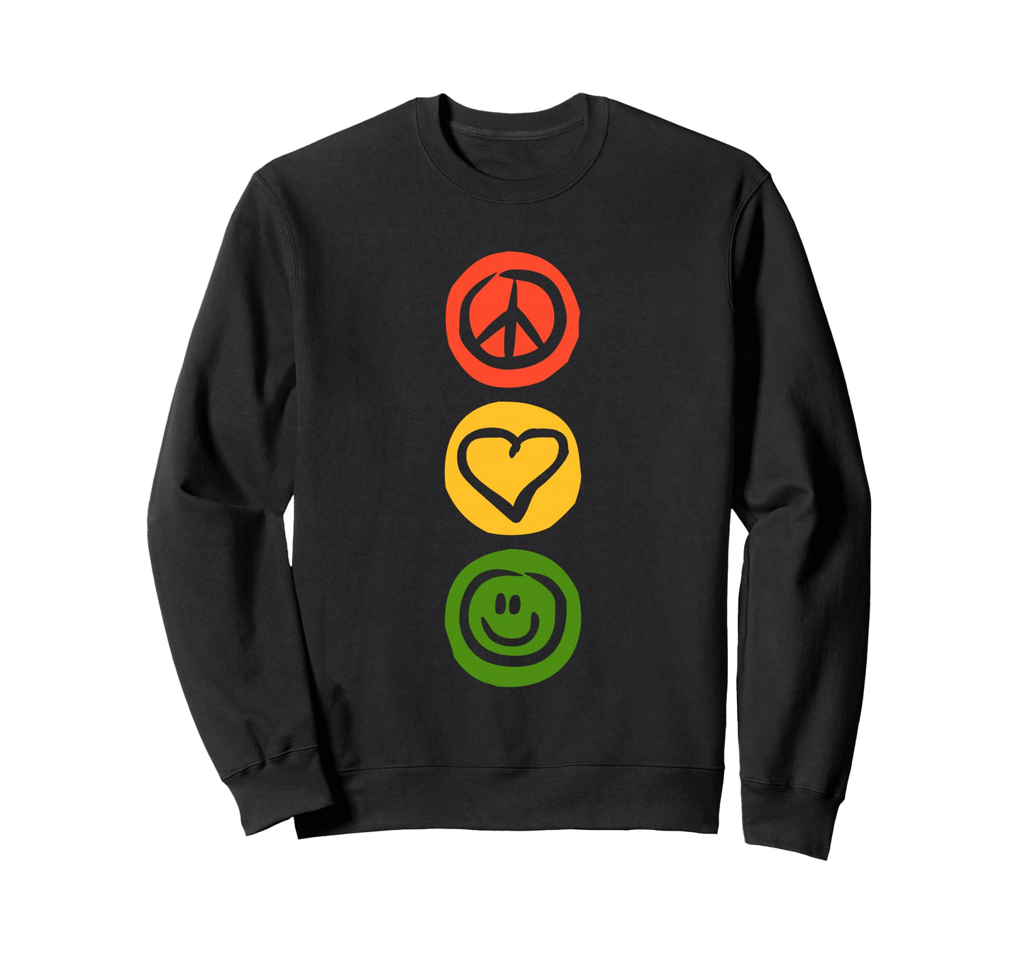 Traffic Light Peace Love And Sweatshirt - Streetwear Style Men Women - T-Shirt, Sweatshirt, Hoodie