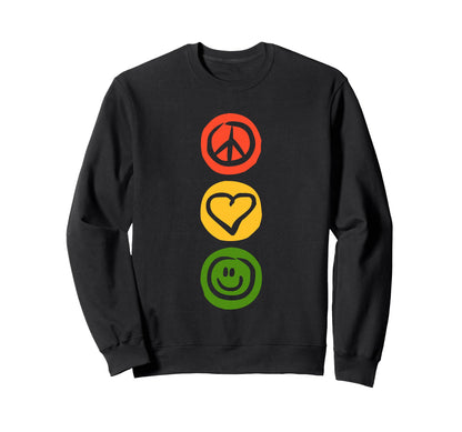 Traffic Light Peace Love And Sweatshirt - Streetwear Style Men Women - T-Shirt, Sweatshirt, Hoodie