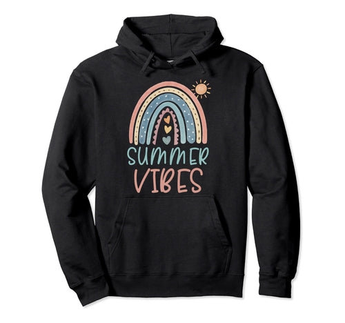 Summer Vibes Boho Rainbow Sun Beach Hoodie - Streetwear Style Men Women - T-Shirt, Sweatshirt, Hoodie