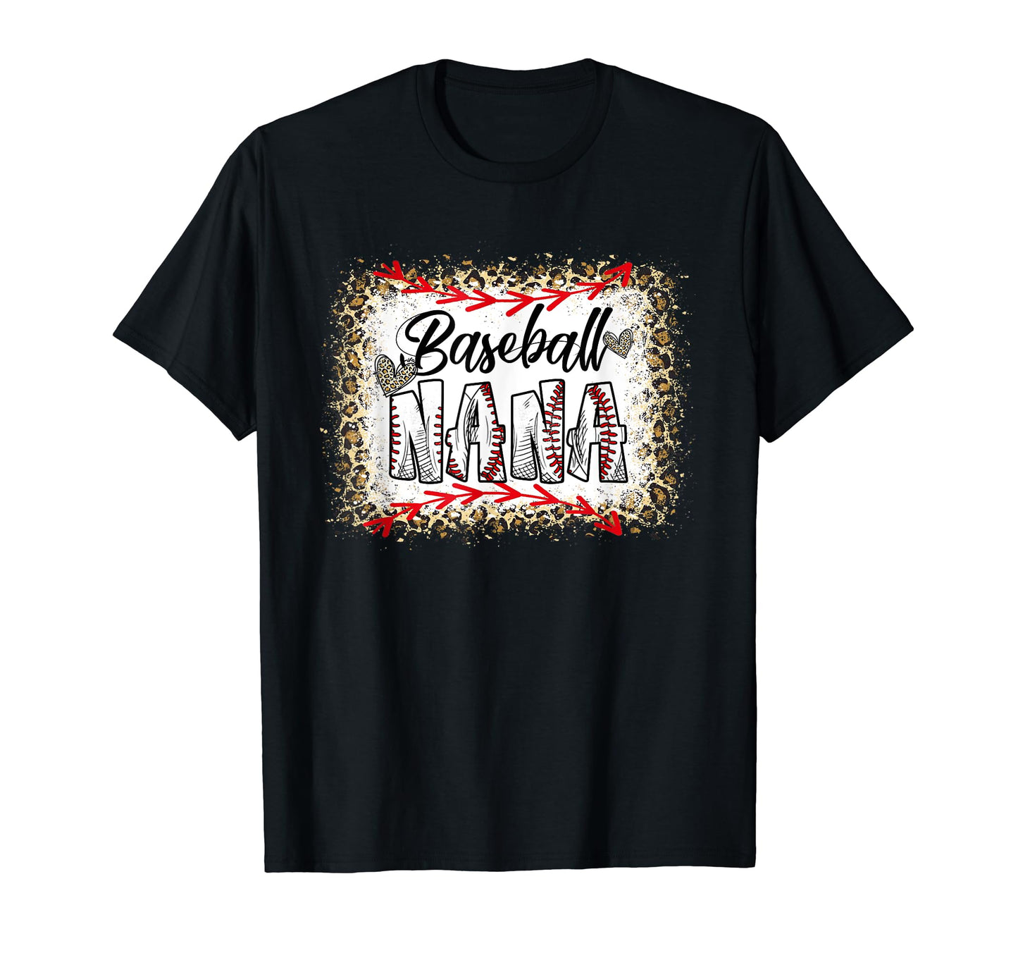 Funny Baseball Nana Leopard Baseball T-Shirt - Aesthetic Graphic Unisex - T-Shirt, Sweatshirt, Hoodie