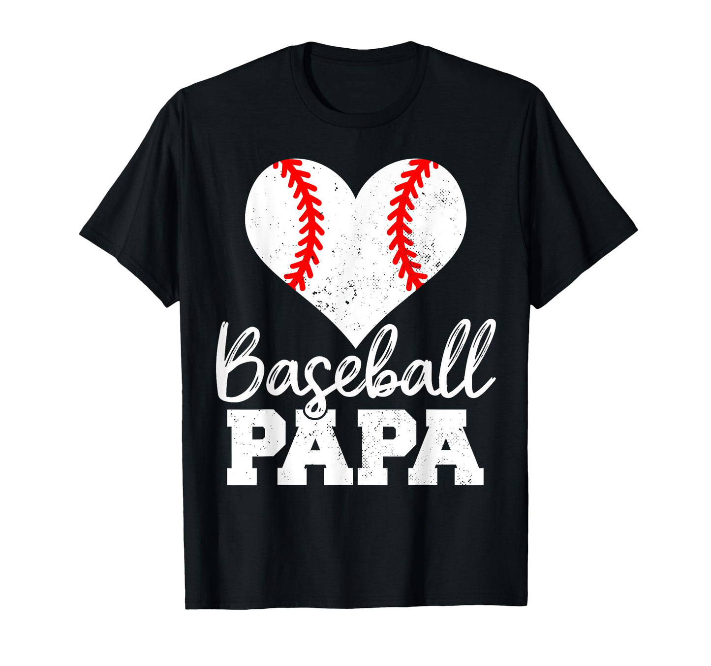 Baseball Papa Heart Funny Baseball T-Shirt - Fun Novelty Design for Adults - T-Shirt, Sweatshirt, Hoodie