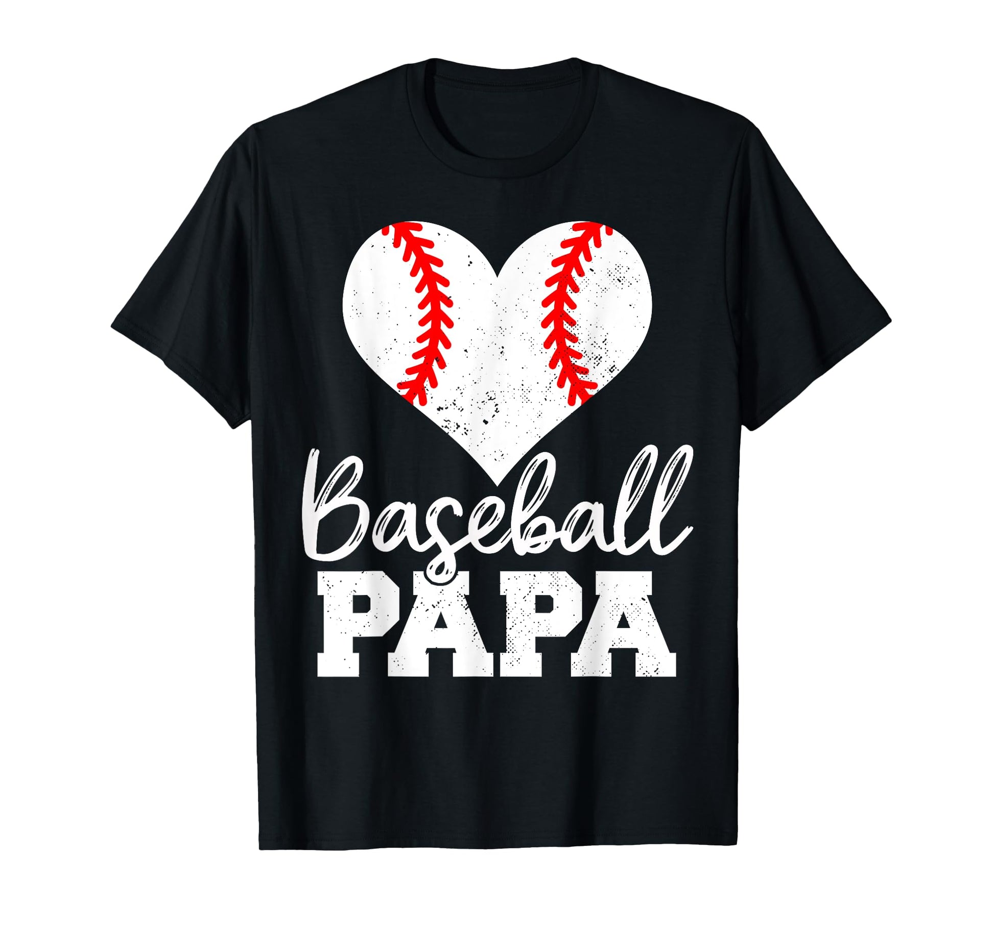 Baseball Papa Heart Funny Baseball T-Shirt - Fun Novelty Design for Adults - T-Shirt, Sweatshirt, Hoodie
