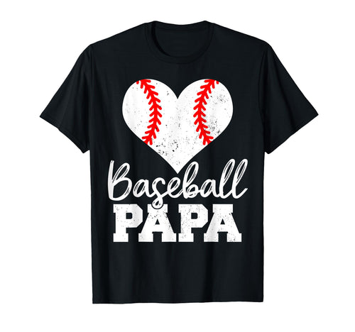 Baseball Papa Heart Funny Baseball T-Shirt - Fun Novelty Design for Adults - T-Shirt, Sweatshirt, Hoodie