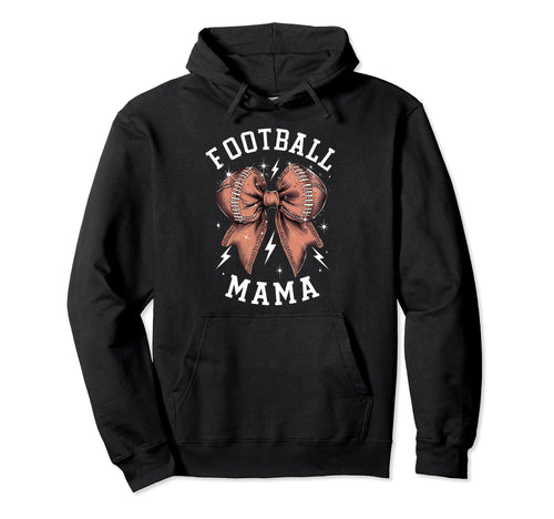 Womens Moms Coquette Bow Football Lover Hoodie - Trendy Graphic for Adults - T-Shirt, Sweatshirt, Hoodie