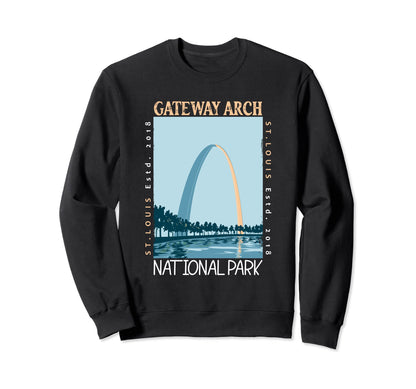 Gateway Arch National Park Sweatshirt - Unique Graphic for Adults - T-Shirt, Sweatshirt, Hoodie