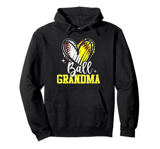 Ball Grandma Softball Baseball Grandma Hoodie - Minimalist Print for Adults - T-Shirt, Sweatshirt, Hoodie