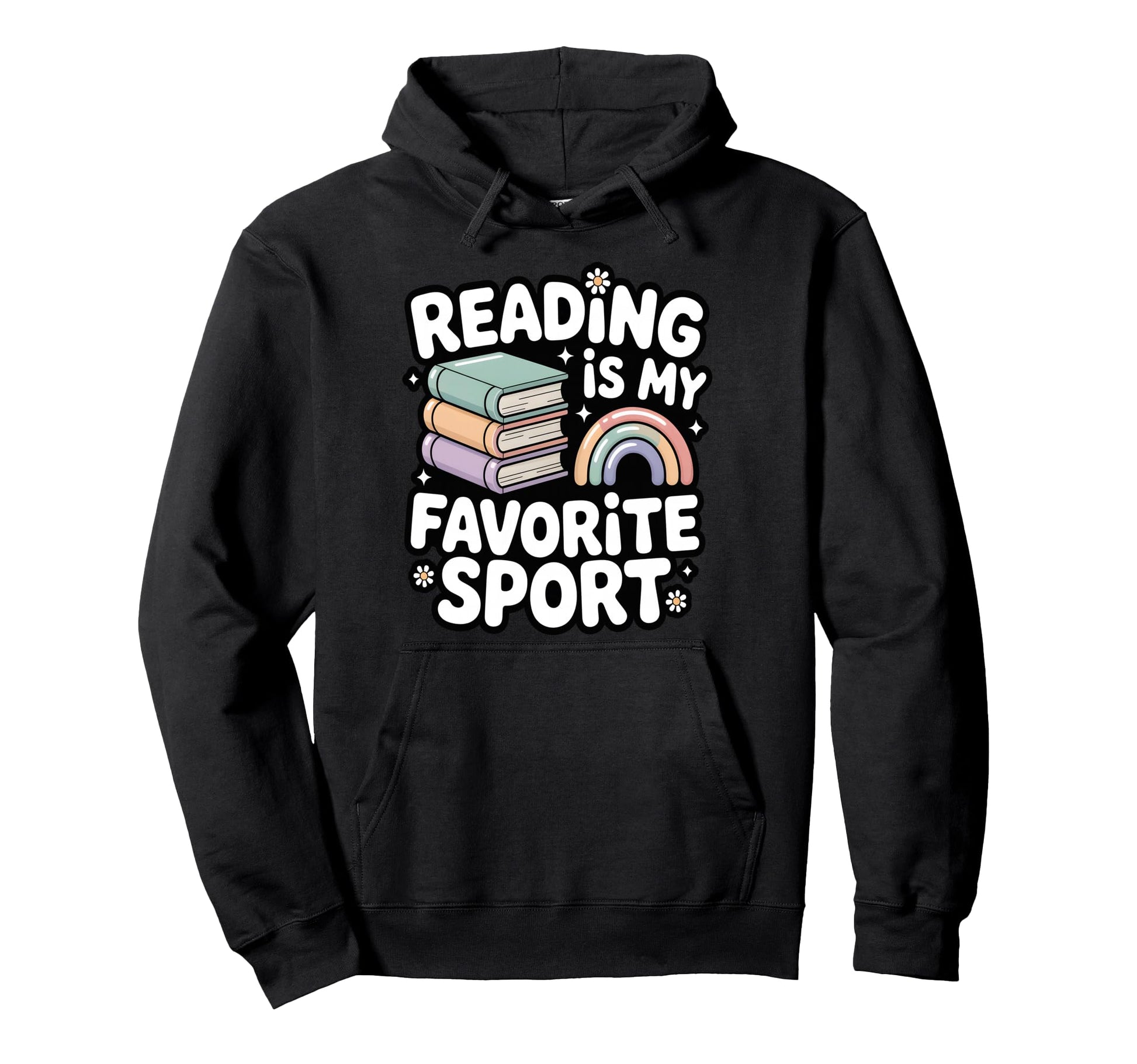 Reading Is My Favorite Sport Rainbow Hoodie - Custom Art Print for Adults - T-Shirt, Sweatshirt, Hoodie
