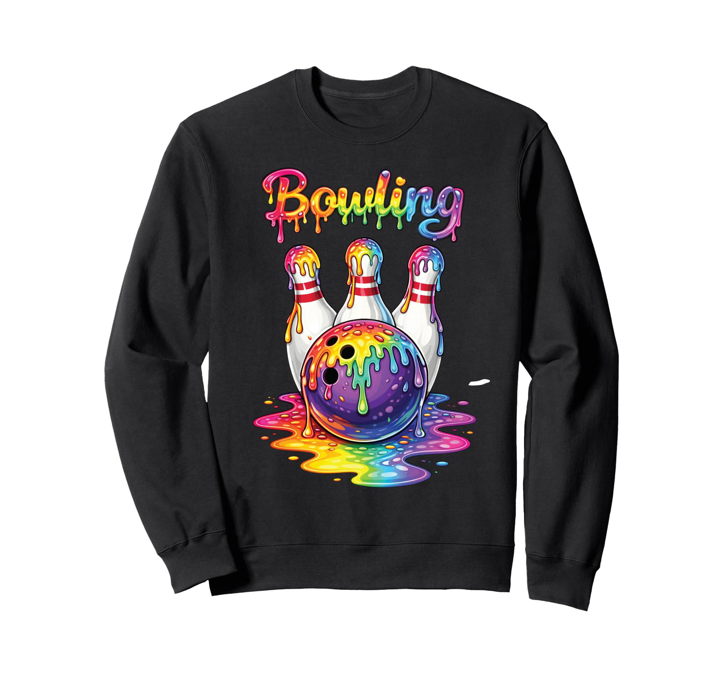 Funny Game Bowling Drip Ice Cream Sweatshirt - Graphic Print Unisex - T-Shirt, Sweatshirt, Hoodie