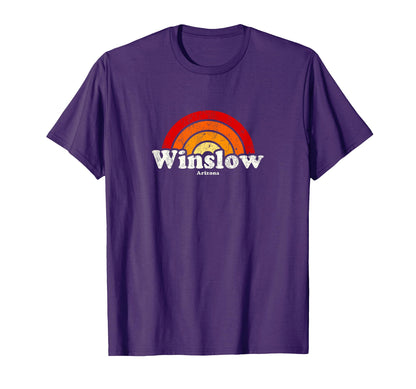 Winslow Arizona Az 70S Rainbow T-Shirt - Graphic Print for Adults - T-Shirt, Sweatshirt, Hoodie