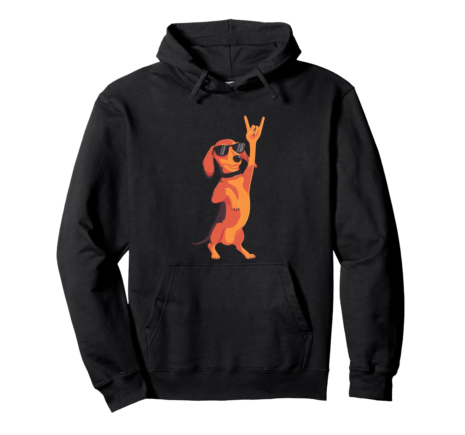 Dachshund Wiener Sausage Dog Rock Hand Hoodie - Minimalist Print Unisex - T-Shirt, Sweatshirt, Hoodie