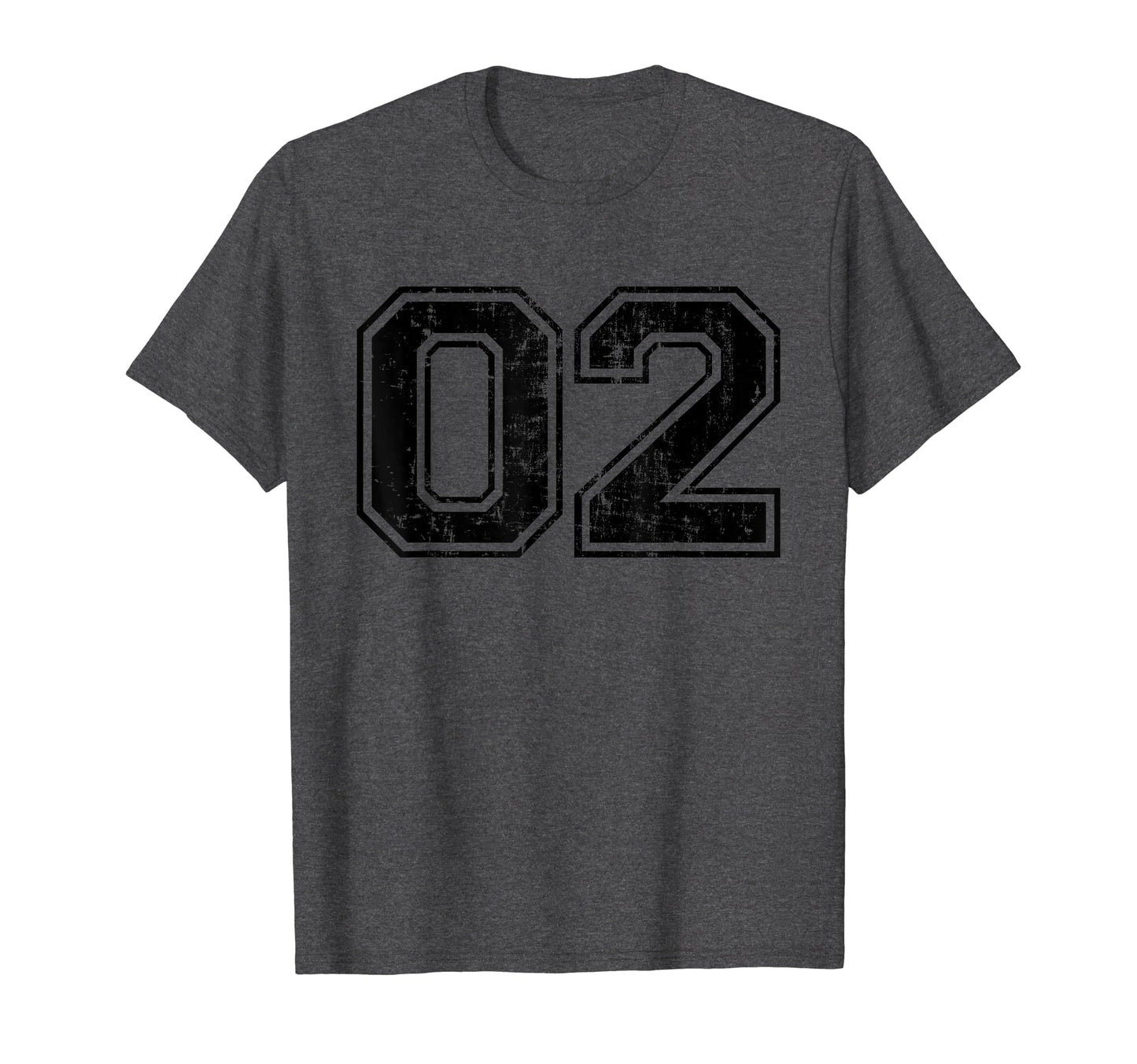 Number 02 Two Varsity Distressed Sport T-Shirt - Minimalist Print Unisex - T-Shirt, Sweatshirt, Hoodie