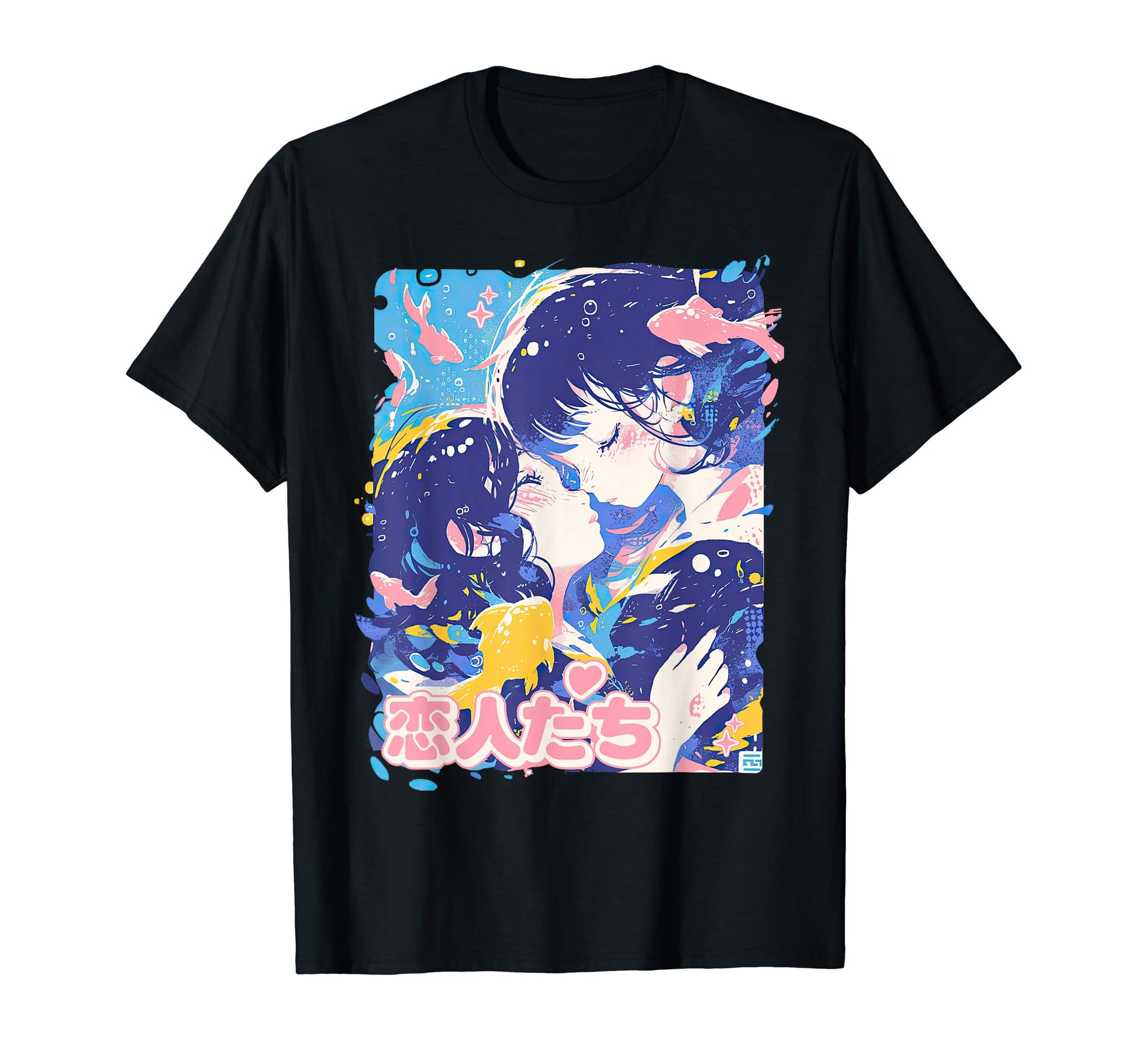 Anime Couple Y2K Aesthetic Pastel T-Shirt - Minimalist Print for Adults - T-Shirt, Sweatshirt, Hoodie