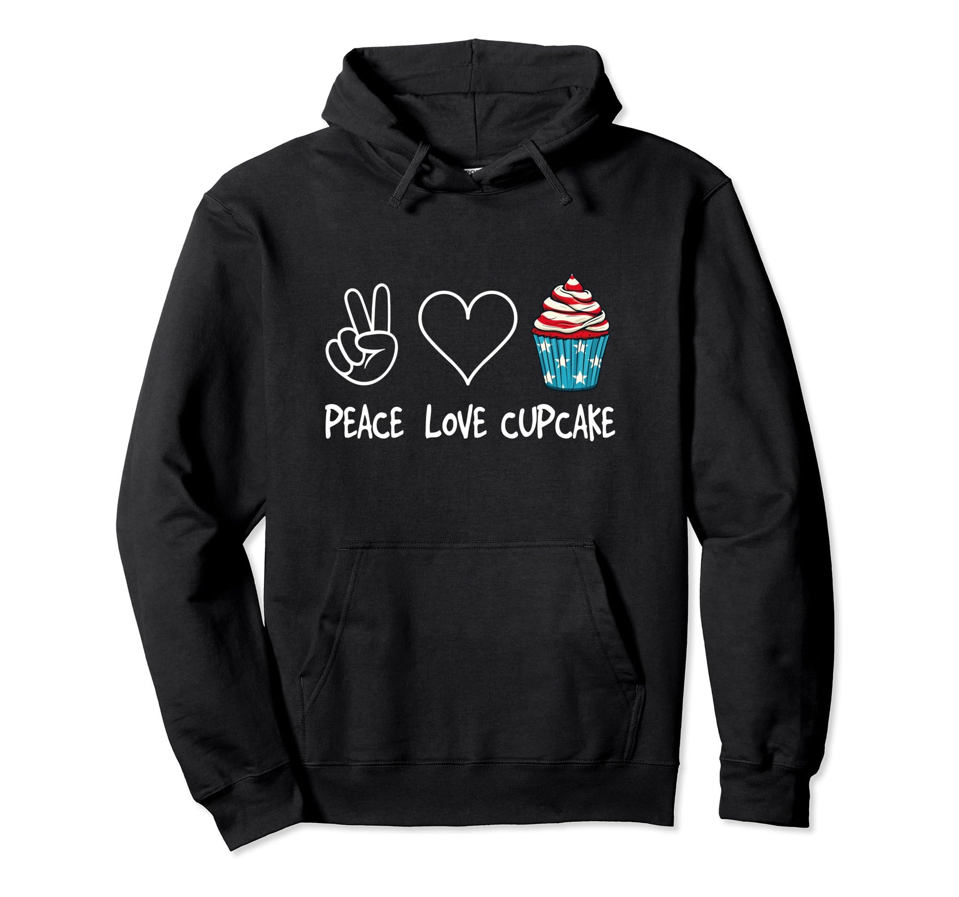 Peace Love Cupcake Hoodie - Streetwear Style for Adults - T-Shirt, Sweatshirt, Hoodie
