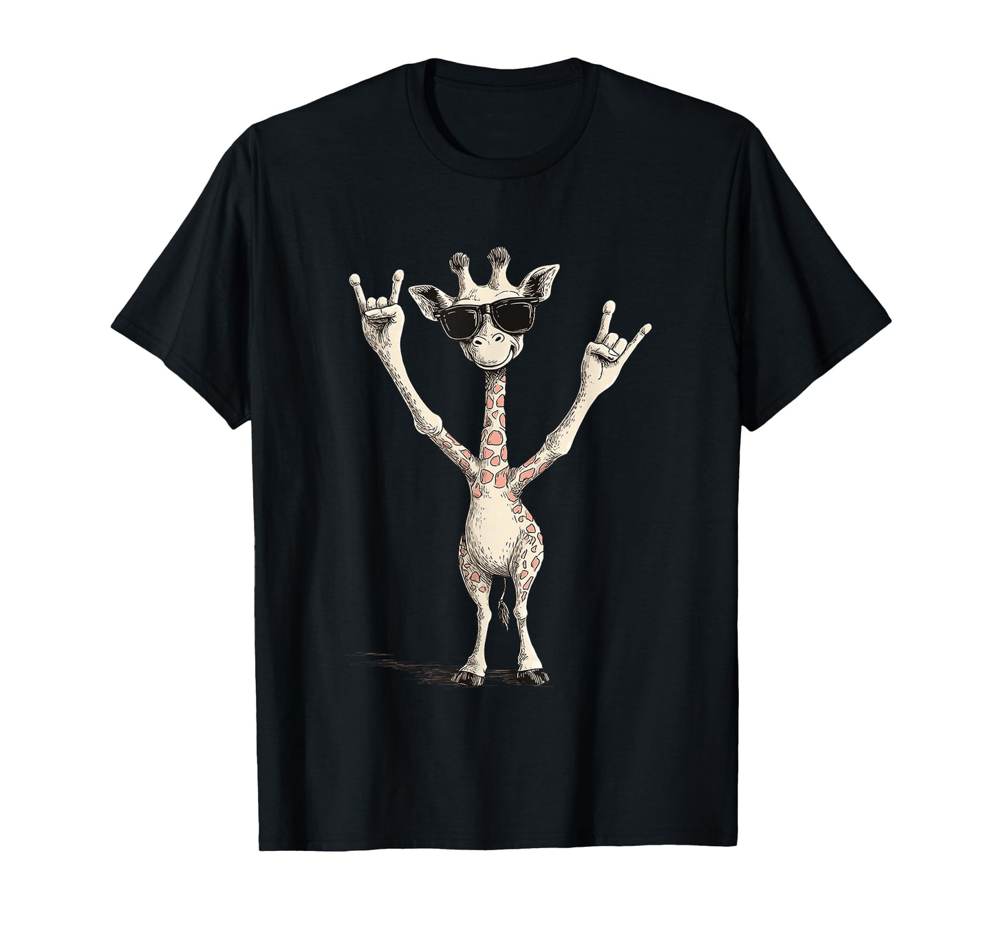Giraffe Sunglasses Rock T-Shirt - Unique Graphic for Adults - T-Shirt, Sweatshirt, Hoodie