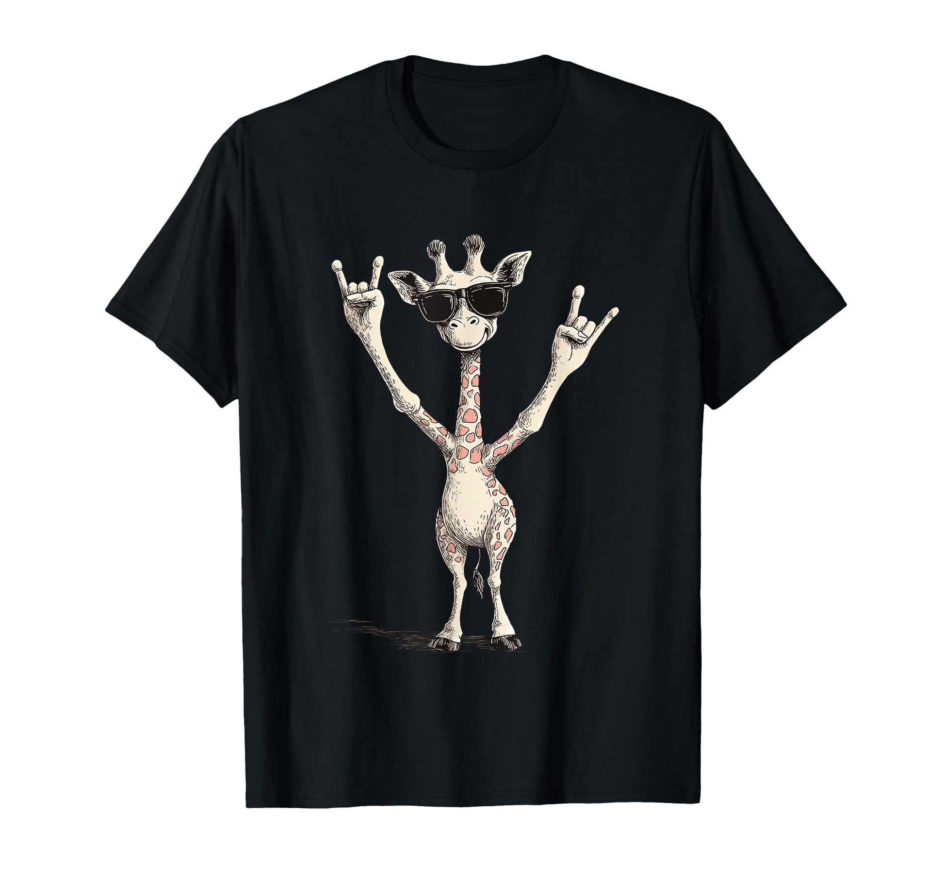 Giraffe Sunglasses Rock T-Shirt - Unique Graphic for Adults - T-Shirt, Sweatshirt, Hoodie