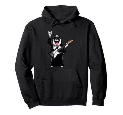 Funny Ghost Guitar Player Rock Hoodie - Casual Everyday Wear Men Women - T-Shirt, Sweatshirt, Hoodie