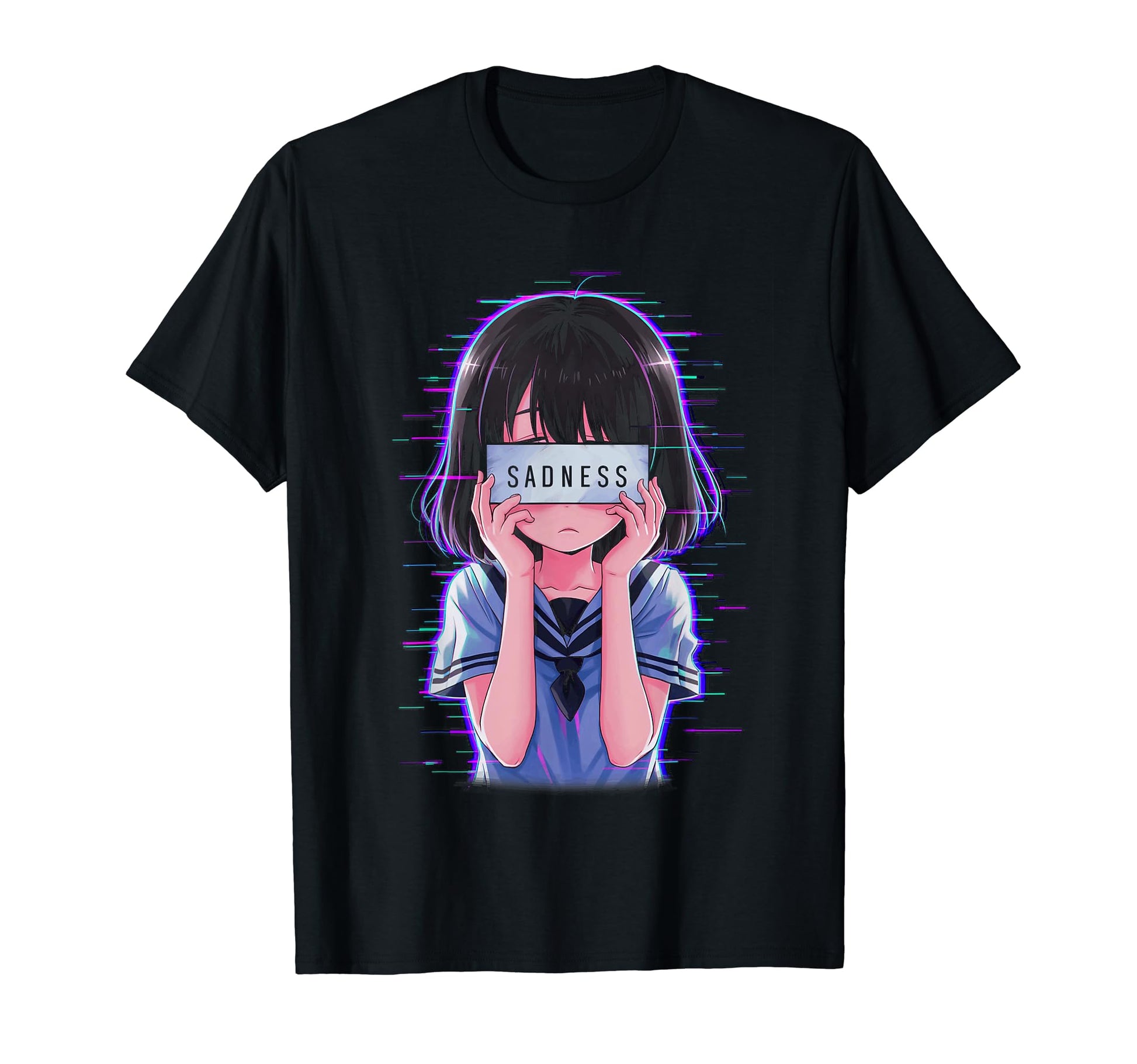 Sad Anime Japanese Aesthetic Vaporwave T-Shirt - Streetwear Style Unisex - T-Shirt, Sweatshirt, Hoodie