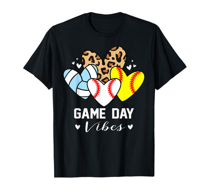 Game Day Vibes Funny Baseball Softball T-Shirt - Graphic Print Men Women - T-Shirt, Sweatshirt, Hoodie
