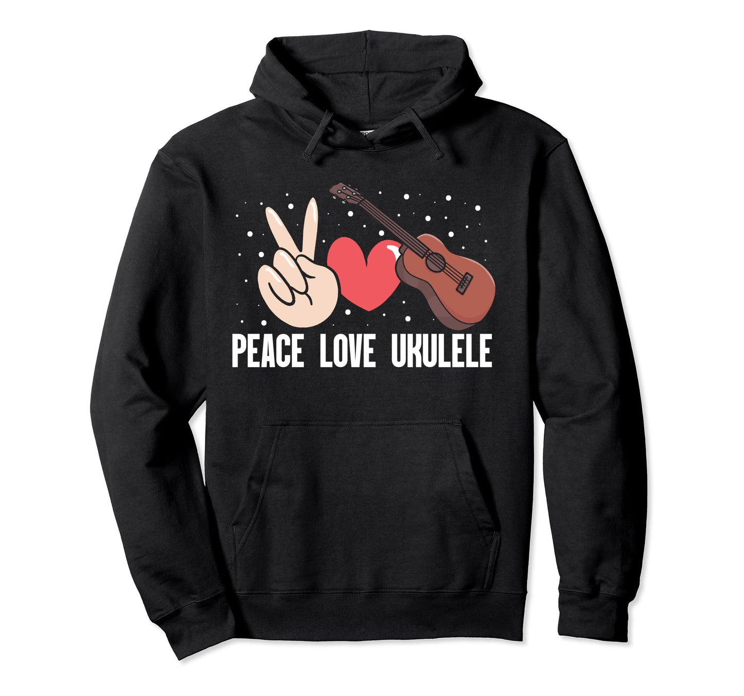 Musical Harmony Ukulele Peace Hoodie - Casual Everyday Wear for Adults - T-Shirt, Sweatshirt, Hoodie