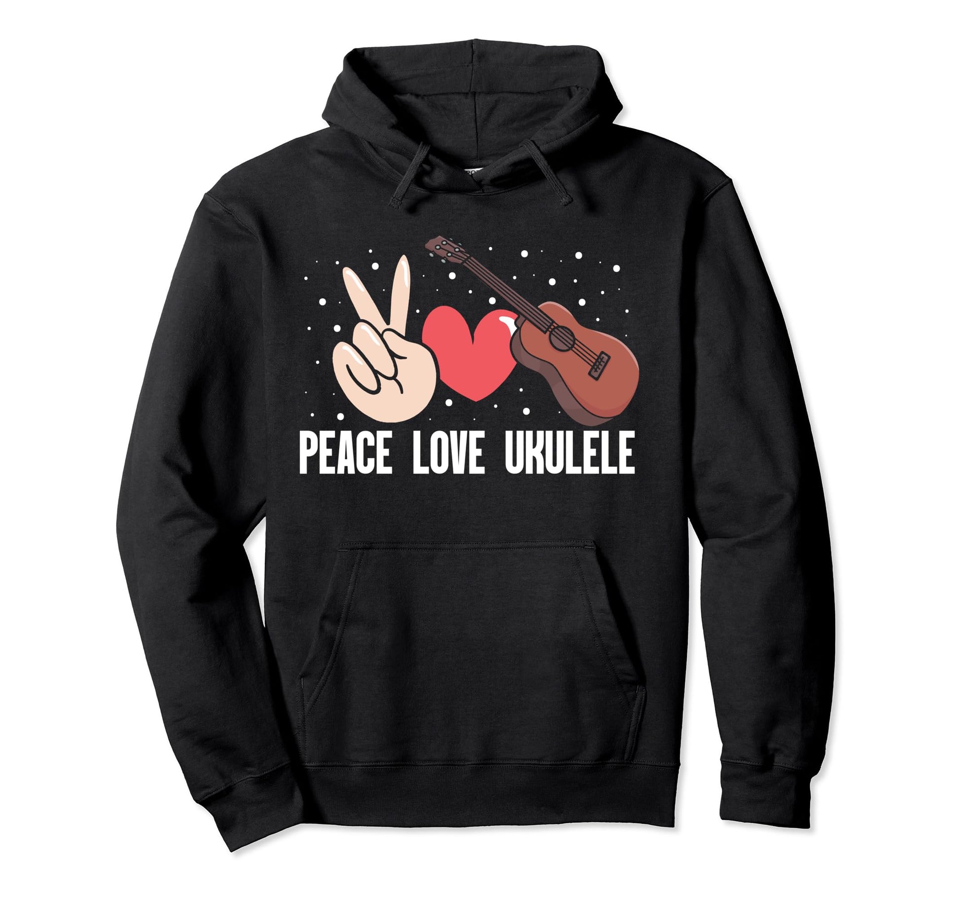 Musical Harmony Ukulele Peace Hoodie - Casual Everyday Wear for Adults - T-Shirt, Sweatshirt, Hoodie