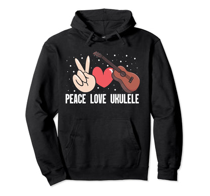 Musical Harmony Ukulele Peace Hoodie - Casual Everyday Wear for Adults - T-Shirt, Sweatshirt, Hoodie