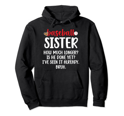 Baseball Sister Baseball Players Sister Hoodie - Aesthetic Graphic Unisex - T-Shirt, Sweatshirt, Hoodie