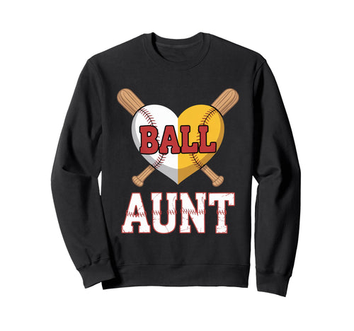 Aunt Softball Baseball Auntie Sweatshirt - Aesthetic Graphic Men Women - T-Shirt, Sweatshirt, Hoodie