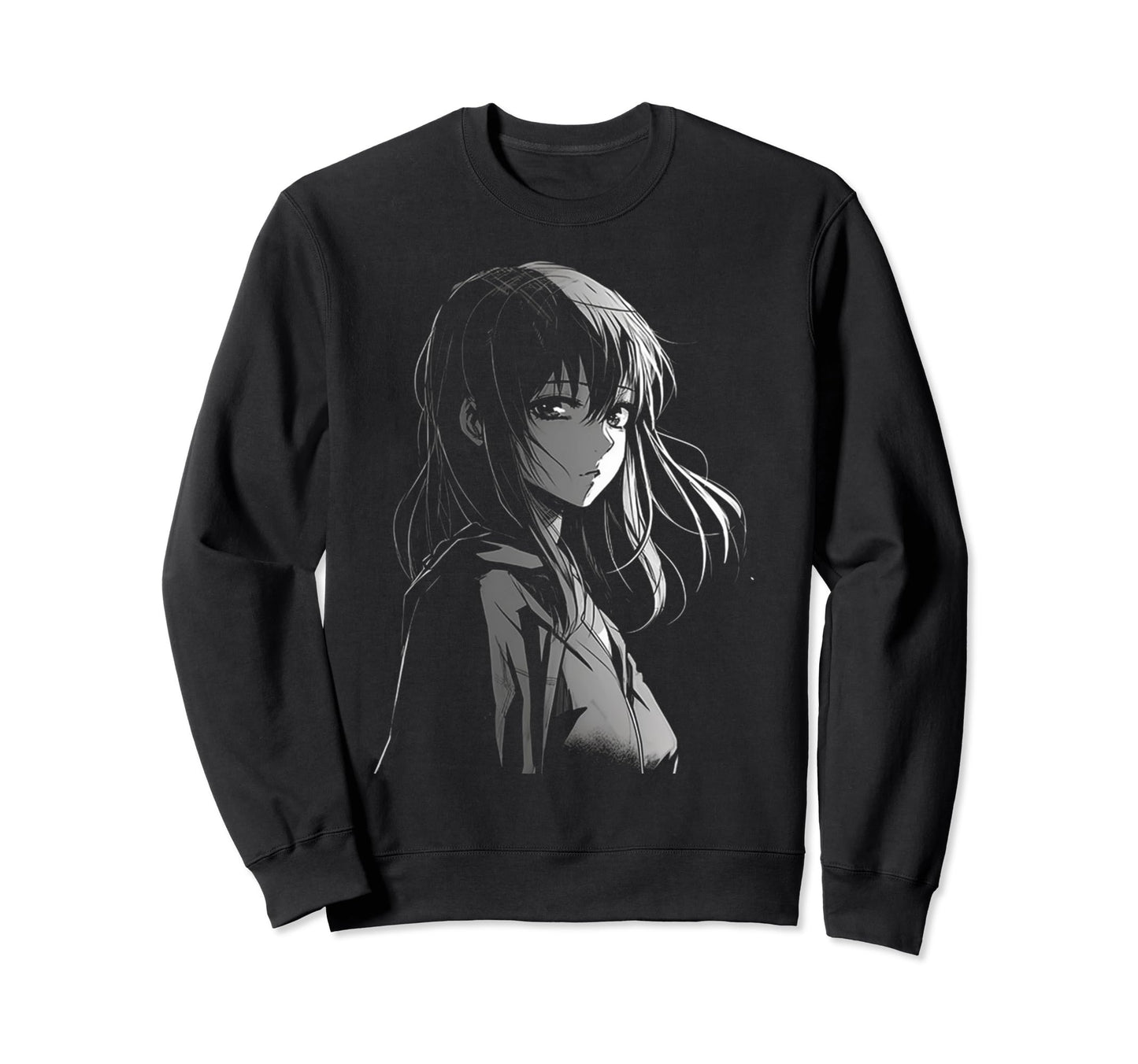 Sad Anime Goth Aesthetic Japanese Sweatshirt - Novelty Apparel Men Women - T-Shirt, Sweatshirt, Hoodie
