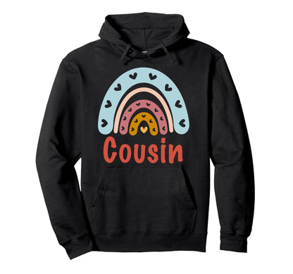 Cousin Birthday Rainbow Boho Cousin Hoodie - Unique Graphic for Adults - T-Shirt, Sweatshirt, Hoodie