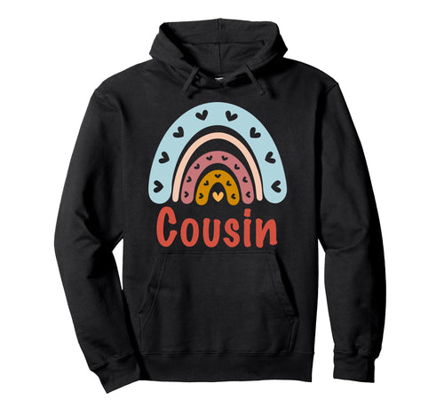 Cousin Birthday Rainbow Boho Cousin Hoodie - Unique Graphic for Adults - T-Shirt, Sweatshirt, Hoodie